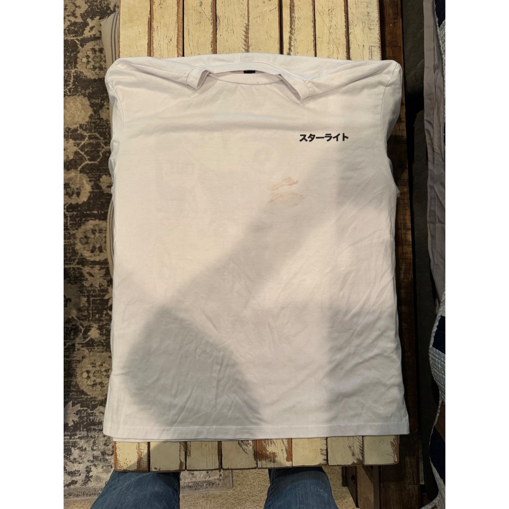 SHEIN White Anime Manga Graphic T-Shirt Dragon Japanese Text Small